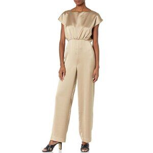 Trina Turk 'Shimai' Wide-Leg Satin Jumpsuit, Gold